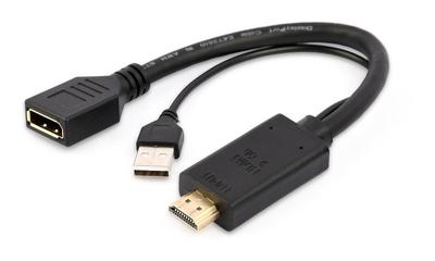 Actieve 4K HDMI naar DisplayPort-adapter, zwart Actieve 4K HDMI naar DisplayPort-adapter, zwart
