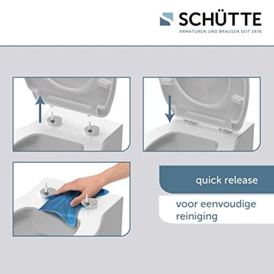 Duroplast High Gloss WC-bril WHITE WAVE met soft-close en quick-release Duroplast High Gloss WC-bril WHITE WAVE met soft-close en quick-release