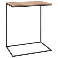 Bijzettafel 55x35x66 cm bewerkt hout zwart - thumbnail