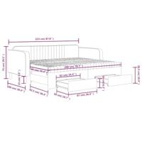 Slaapbank onderschuifbed en lades 90x200 cm fluweel donkergroen - thumbnail