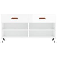 Schoenenbank 102x35x55 cm bewerkt hout hoogglans wit - thumbnail