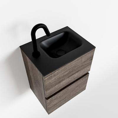 MONDIAZ ADA 40cm toiletmeubel dark brown. LEX wastafel urban links 1 kraangat