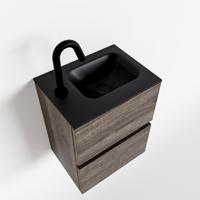 MONDIAZ ADA 40cm toiletmeubel dark brown. LEX wastafel urban links 1 kraangat - thumbnail