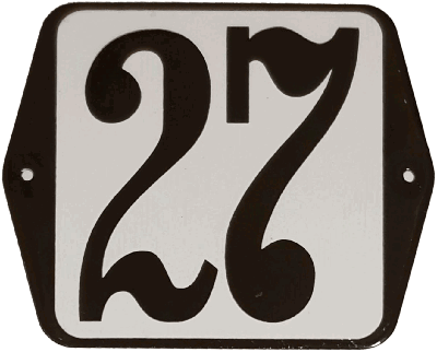 Huisnummer naambordje standaard 15x12 cm nummer 27 - Warentuin mix