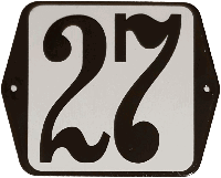 Huisnummer naambordje standaard 15x12 cm nummer 27 - Warentuin mix - thumbnail