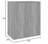 Schoenenkast 60x35x70 cm bewerkt hout grijs sonoma eikenkleurig - thumbnail