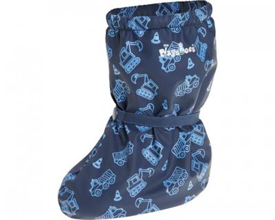 Playshoes overschoenen fleece gevoerd Bouwwagens Marine-M