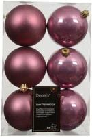 Kerstbal kunststof d8 cm pink 6 st Decoris - Decoris - thumbnail