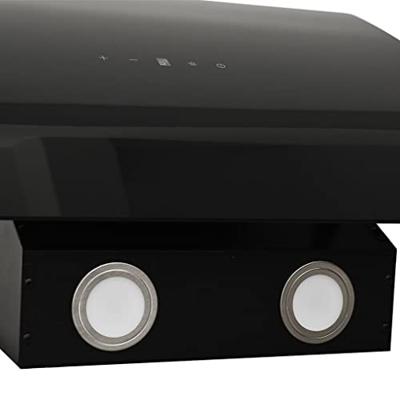 VidaXL Wandafzuigkap 90 cm staal en gehard glas zwart