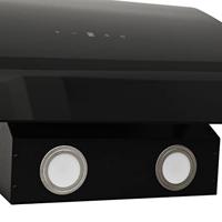 VidaXL Wandafzuigkap 90 cm staal en gehard glas zwart - thumbnail