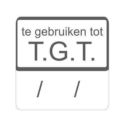 Etiket gebruiken TGT wit/magenta 25x25mm