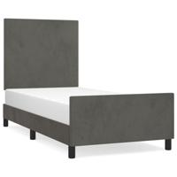 Bedframe zonder matras 120x190 cm fluweel donkergrijs - thumbnail
