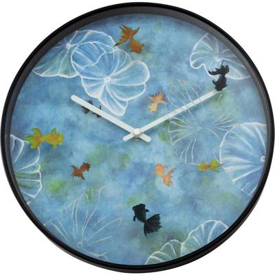 Wandklok 30 cm - Stil - Blauw - Plastic - "Pond"