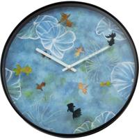 Wandklok 30 cm - Stil - Blauw - Plastic - "Pond" - thumbnail