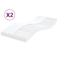 Schuimmatrassen 2 st 7 zones hardheid 20 ILD 90x190 cm wit - thumbnail
