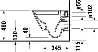 Toilet Duravit D-Neo Wand Compact HygieneGlaze Rimless Diepspoel 48 cm Hoogglans Wit Duravit
