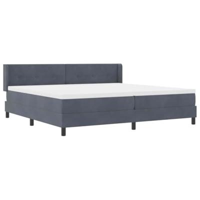 Boxspringbed met Matras Zwart 100x200 cm Fluweel Donkergrijs