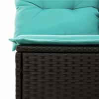 8-delige Loungeset met kussens poly rattan zwart - thumbnail