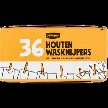 Jumbo Houten Wasknijpers 36 Stuks