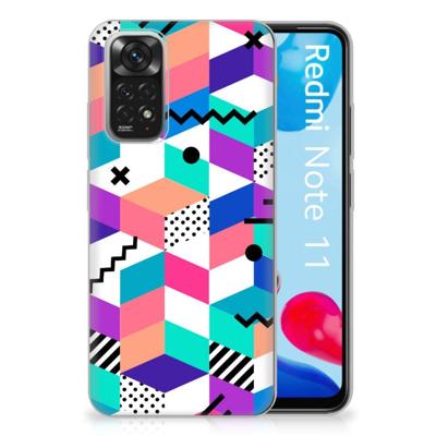 Xiaomi Redmi 10 | Redmi Note 11 4G | TPU Hoesje | Blokken Kleurrijk