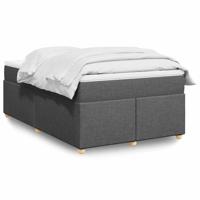 Boxspring met matras stof donkergrijs 120x190 cm - thumbnail