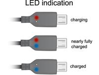 Delock 83272 USB naar Micro USB data- en voedingskabel met LED-indicatie - thumbnail