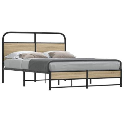 Bedframe zonder matras bewerkt hout gerookt eiken 120x190 cm