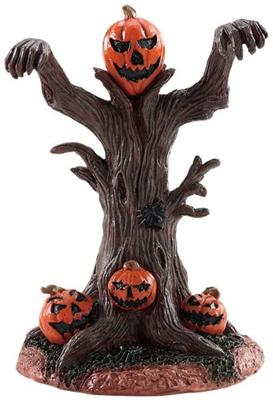 Lemax evil pumpkin tree tafereel Spooky Town 2018