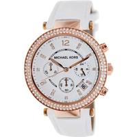 Michael Kors Heren Parker MK2281 wit lederen quartz modehorloge - thumbnail