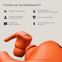 Beats - Powerbeats Fit - draadloze oortjes met ruisonderdrukking en een ultieme stabiele pasvorm, IPX4, tot 30 uur batterijduur met de oplaadcase. Compatibel met Apple en Android - sprankelend oranje - thumbnail