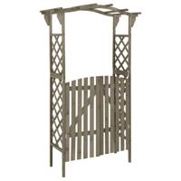 Pergola met poort 116x40x204 cm massief vurenhout grijs - thumbnail