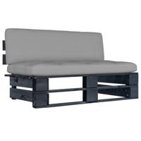 Tuinmiddenbank pallet zwart geïmpregneerd grenenhout - thumbnail