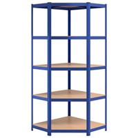 Hoekrek 5-laags staal en bewerkt hout blauw - thumbnail