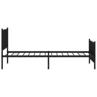 Bedframe met hoofd- en voeteneinde metaal zwart 107x203 cm - thumbnail