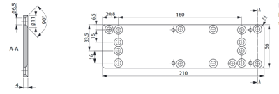 ASSA ABLOY DCA124 Vervanging-montageplaat voor DC500 en DC700 | gegalvaniseerd - A000084787