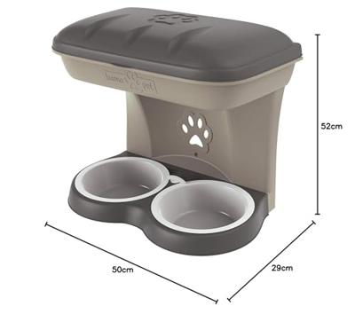 Bama pet hondenvoederbak 50x29x52 cm taupe - thumbnail