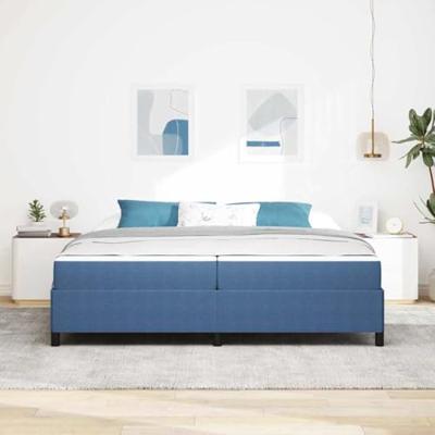 Bedframe met matras Blauw 200 x 200 cm Stof