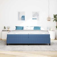Bedframe met matras Blauw 200 x 200 cm Stof - thumbnail
