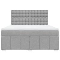 Boxspring met matras stof lichtgrijs 180x200 cm - thumbnail