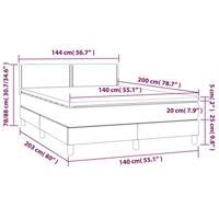 Boxspring met matras kunstleer grijs 140x200 cm - thumbnail