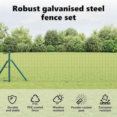 VidaXL Hek met paal groen 0,4 x 25 m staal en pvc VidaXL Hek met paal groen 0,4 x 25 m staal en pvc