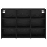 VidaXL Schoenenkast zwart eiken 77,5 x 30 x 51 cm bewerkt hout - thumbnail