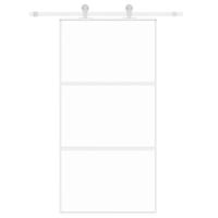 VidaXL Schuifdeur 102,5x205 cm gehard glas en aluminium wit - thumbnail