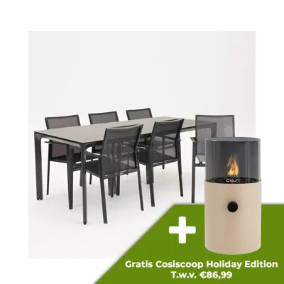 Tuinstoel Delia grijs met Carcassonne 200 x 90 cm