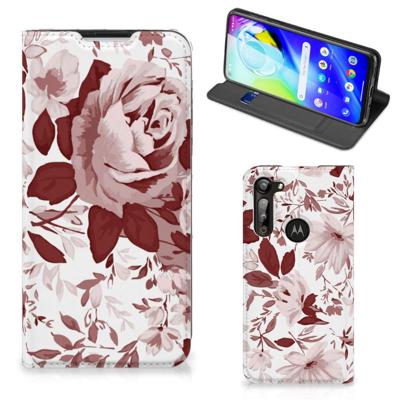 Bookcase Motorola Moto G8 Power Watercolor Flowers Bookcase Motorola Moto G8 Power Watercolor Flowers