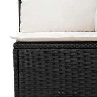 6-delige Loungeset met kussens poly rattan zwart - thumbnail