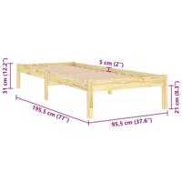 Bedframe massief hout 90x190 cm - thumbnail