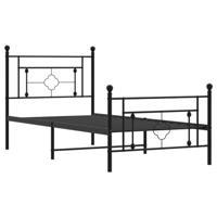 Bedframe met hoofd- en voeteneinde metaal zwart 90x190 cm - thumbnail