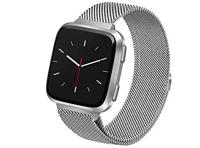 Fitbit Versa 1 / 2 & Lite milanese bandje - Maat: Large - Zilver - thumbnail