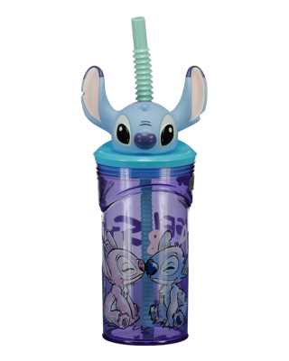 Drinkbeker met rietje - Paars